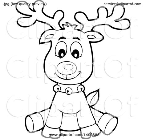 reindeer clip art black and white